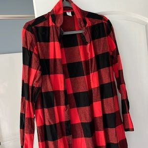 Buffalo plaid tunic shirt